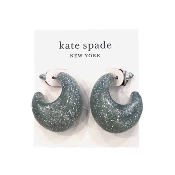 KATE SPADE New York Adore-Ables Glitter Huggies in Silver NEW - Picture 3 of 3